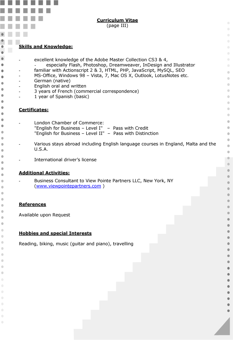 resume Hobbies Resume cv resume hobbies interestsas a result its completely essential sample interests to put on for resume